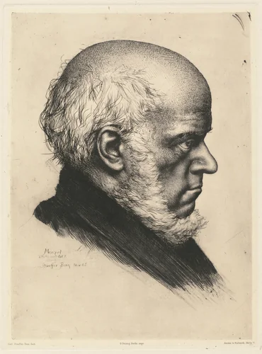 Adolph Menzel by Karl Stauffer, print, 1885