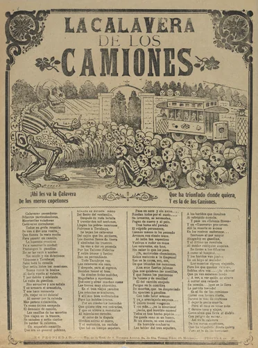 The Skeleton of the Buses by José Guadalupe Posada, print, 1900-1910