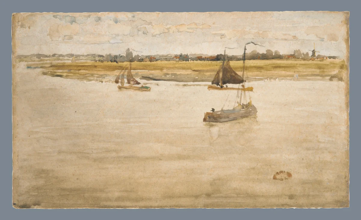 Gold and Brown: Dordrecht by James McNeill Whistler, artwork, 1881-1884