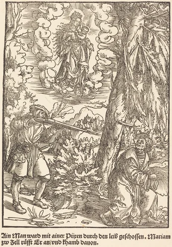 Ain Man ward mit ainer Puren ... by Master of the Miracles of Mariazell, print, 1503