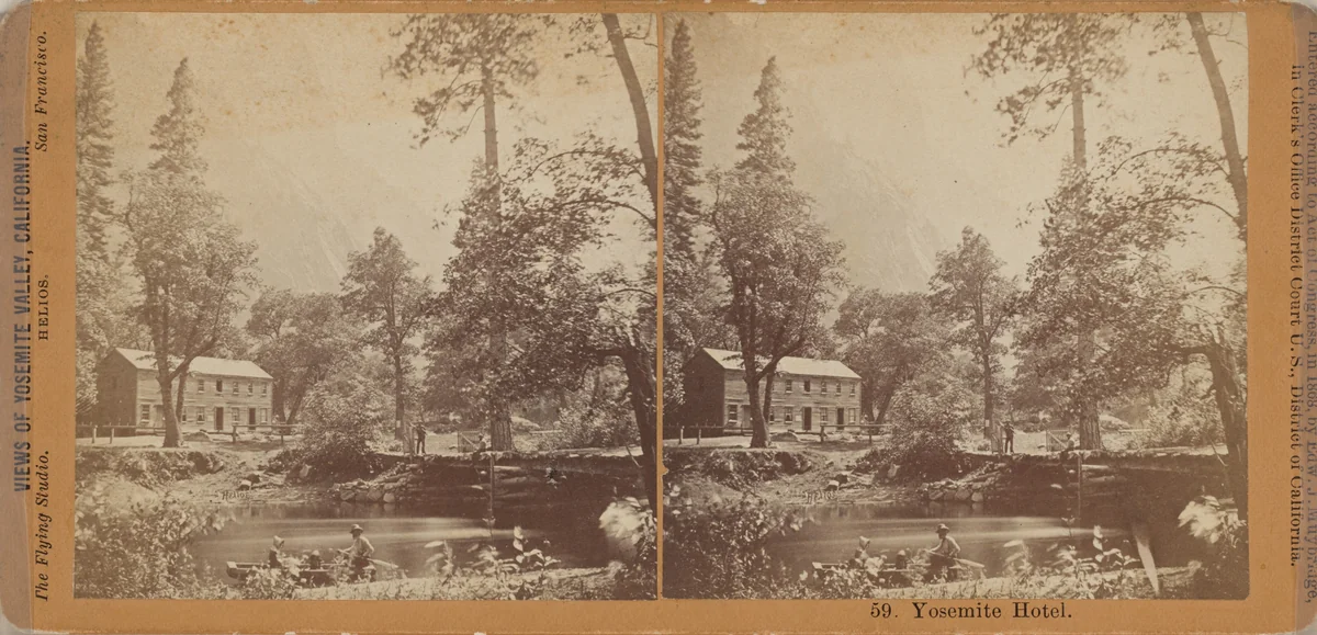 "Yosemite Hotel" by Eadweard Muybridge, photograph, 1867