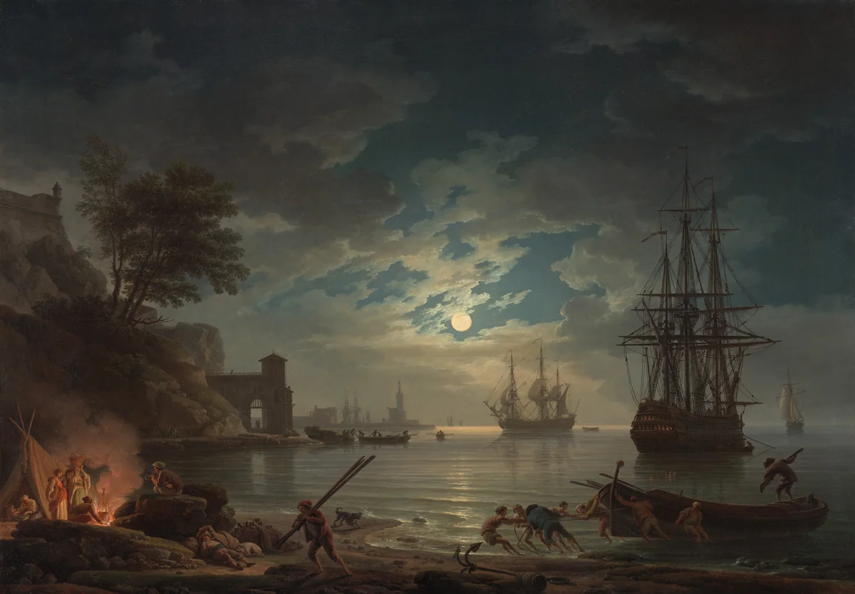 Moonlight by Claude Joseph Vernet, painting, 1772