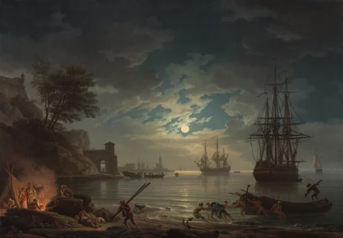 Moonlight by Claude Joseph Vernet, painting, 1772