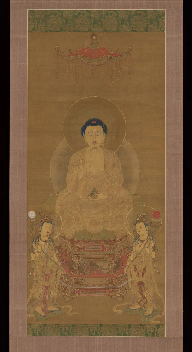 Triad of the Medicine Master Buddha Yakushi (Bhaisajya Buddha) by Unidentified Artist, painting, 1600-1799