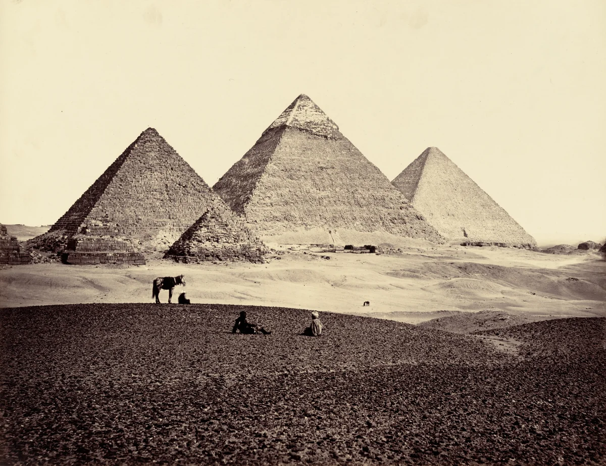 The Pyramids of El-Geezeh, from the South-West by Francis Frith, photograph, 1858
