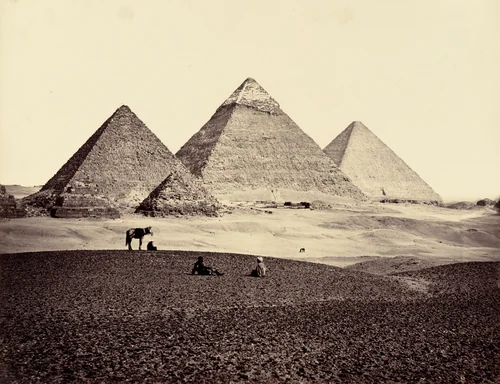 The Pyramids of El-Geezeh, from the South-West by Francis Frith, photograph, 1858