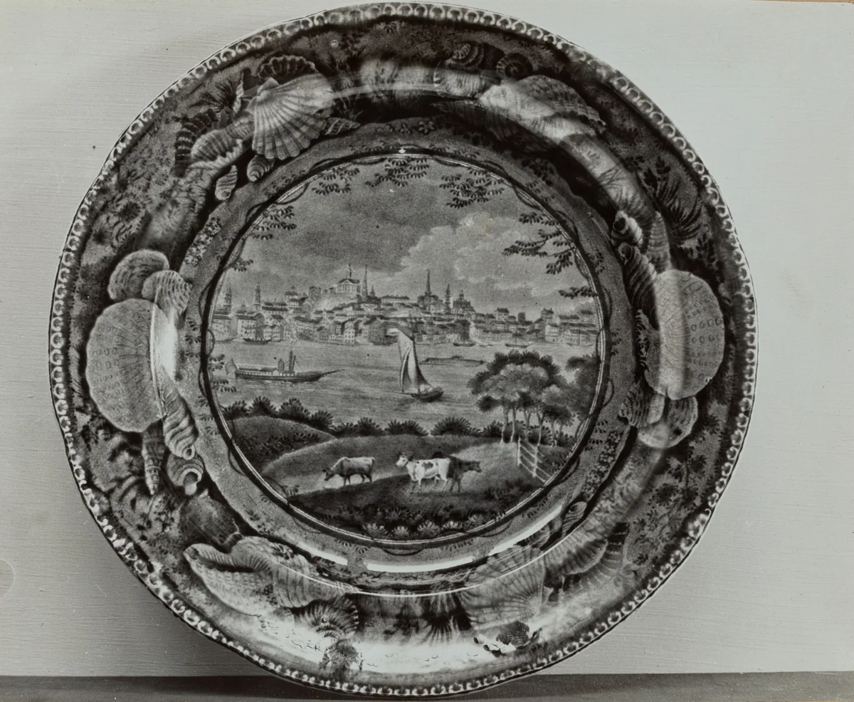 Plate - "Albany, NY" by Helmut Hiatt, index of american design, 1936