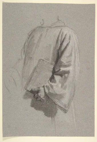 Drapery Study for a Cleric (lower register; study for wall paintings in the Chapel of Saint Remi, Sainte-Clotilde, Paris, 1858) by Isidore Pils, drawing, 1825-1875