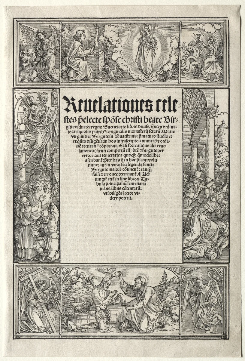 Border - with The Baptism of Christ by Albrecht Dürer, print
