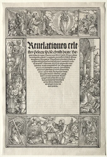 Border - with The Baptism of Christ by Albrecht Dürer, print