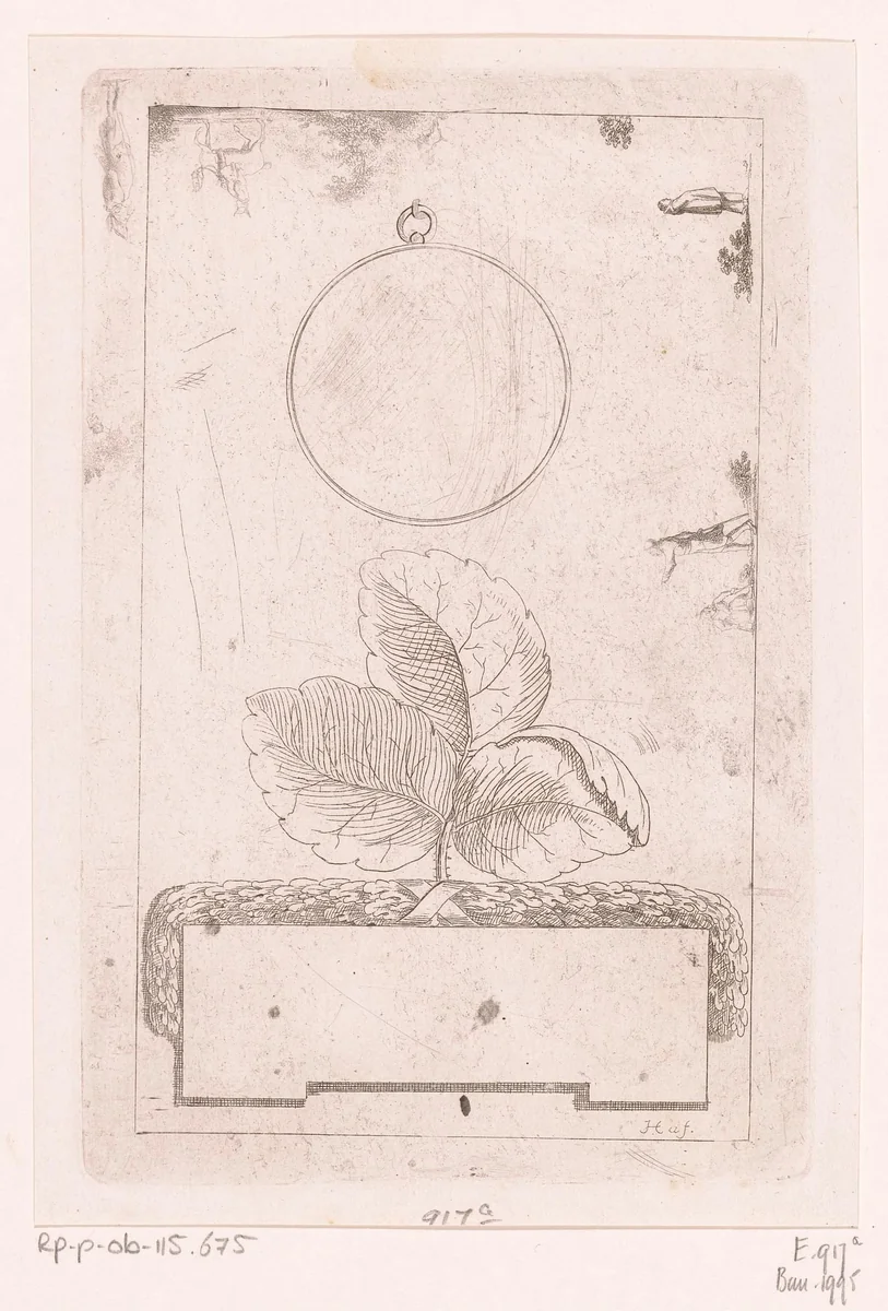 Onafgemaakt ontwerp met schetsmatige figuren langs de randen by Daniel Nikolaus Chodowiecki, print, 1799