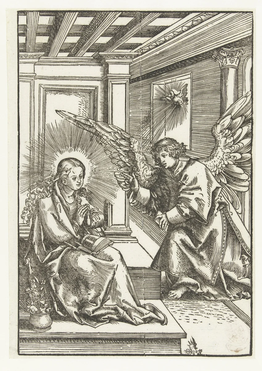 Annunciatie by Unknown, print, 1482-1553