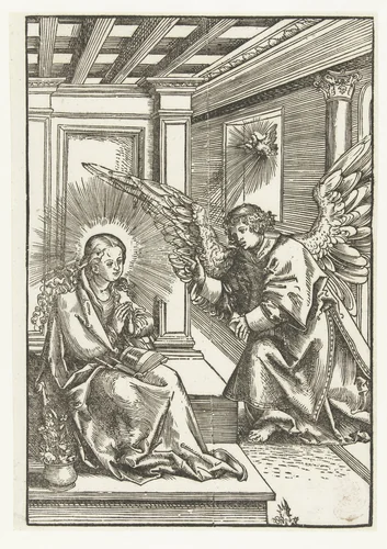 Annunciatie by Unknown, print, 1482-1553