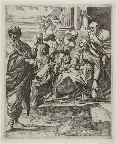 Adoration of the Magi by Francesco Brizio, print, 1595