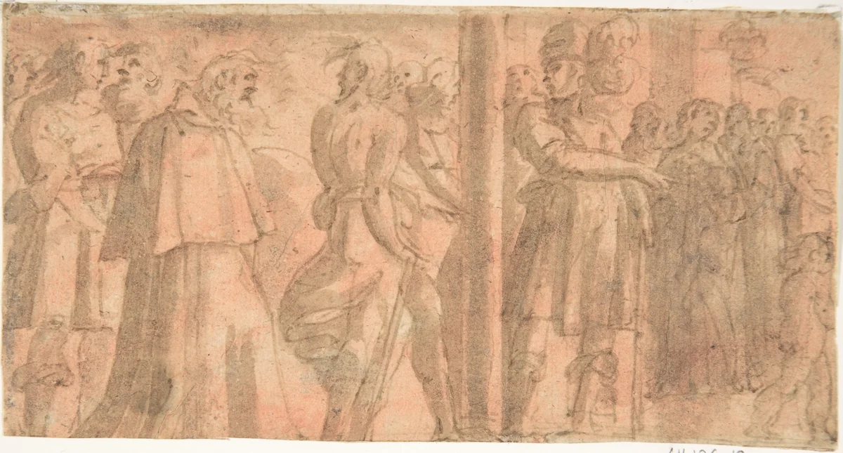 Study of a Scene of Martyrdom by anonymous, drawing, 1500-1600