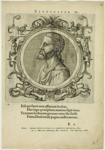 Portrait of Xenocrates by Unknown Artist, print, 1574