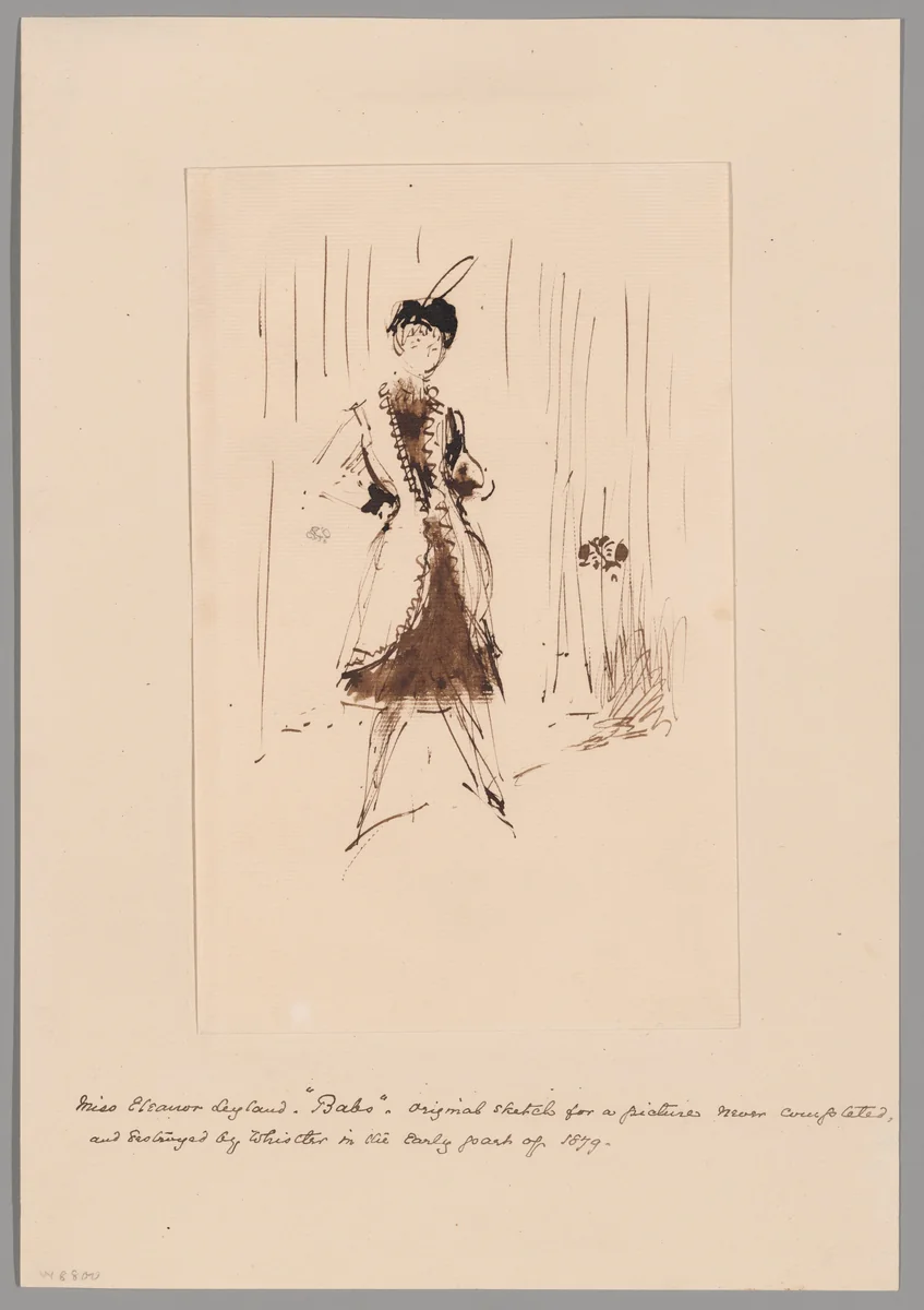 Study for "The Blue Girl: Portrait of Miss Elinor Leyland" by James McNeill Whistler, drawing, 1879