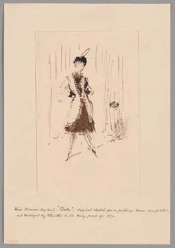 Study for "The Blue Girl: Portrait of Miss Elinor Leyland" by James McNeill Whistler, drawing, 1879