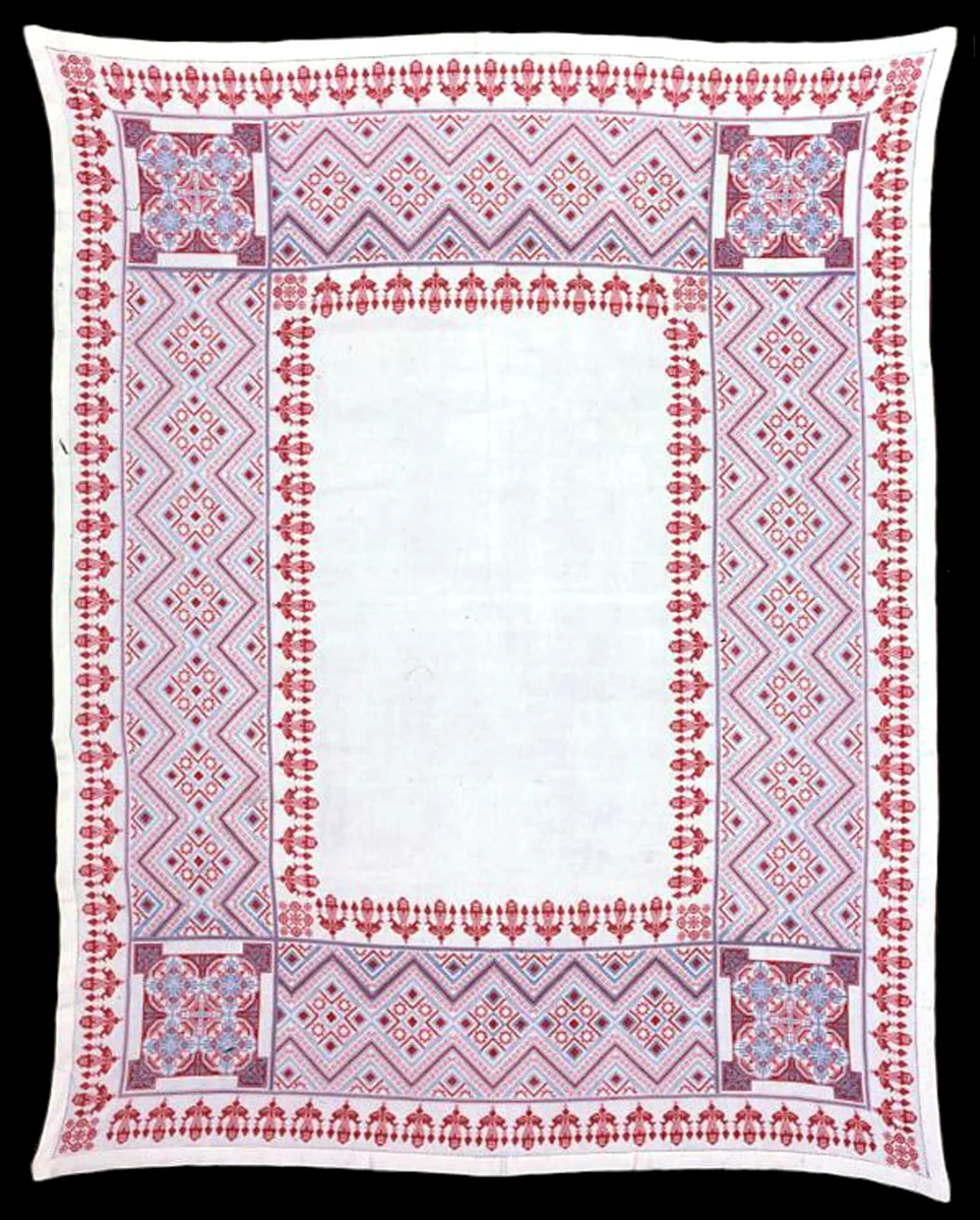 Tablecloth by Ukraine or Yugoslavia, textile, 1850-1870