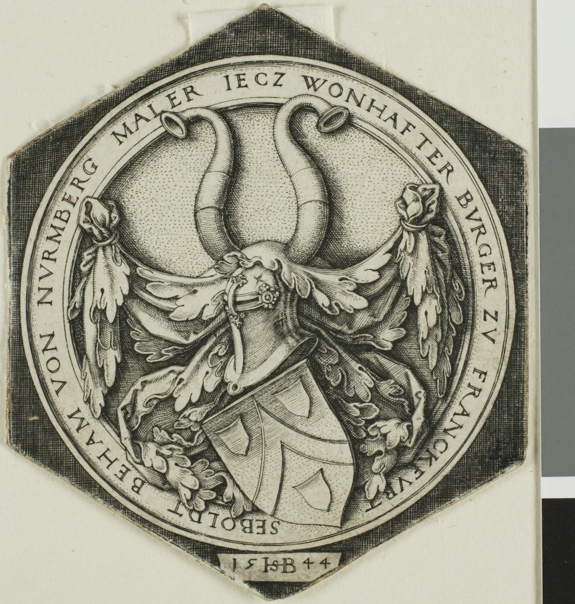 Coat of Arms of Sebald Beham by Sebald Beham, print, 1544