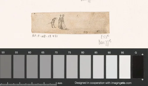 Heer buigt voor twee dames by Daniel Nikolaus Chodowiecki, print, 1769