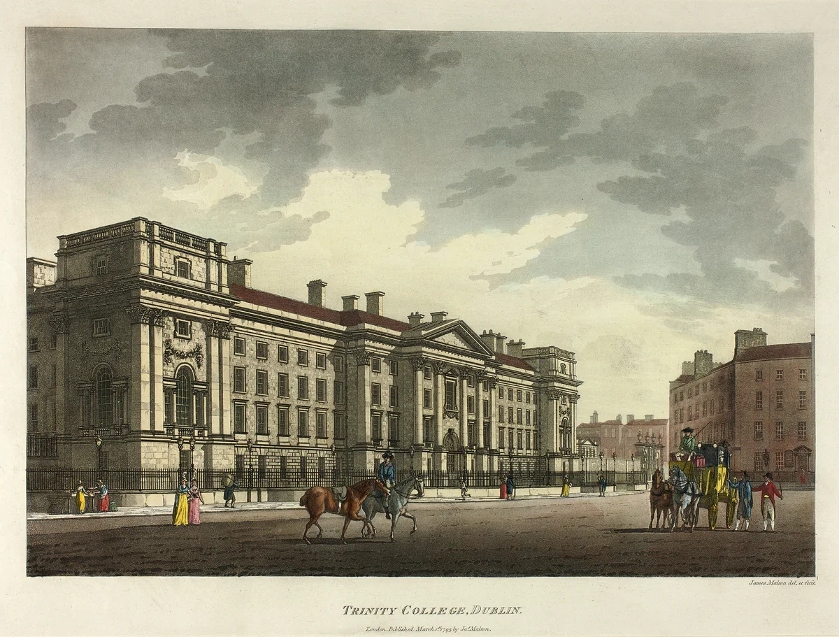 Trinity College, Dublin by James Malton, print, 1793