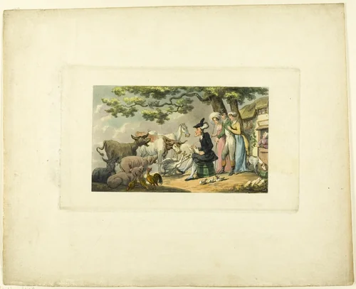 Doctor Syntax Drawing After Nature, from The Tour of Doctor Syntax by Thomas Rowlandson, print, 1808-1813