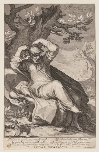 Judas Iscarioth, from Sinners of the Old and New Testament by Willem van Swanenburgh Abraham Bloemaert, print, 1611