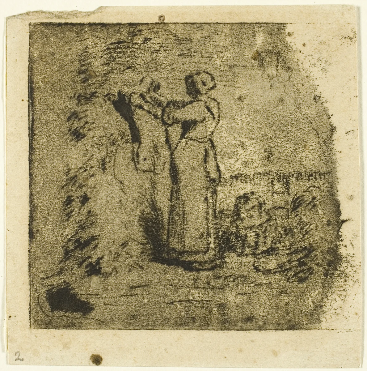 Peasant Resting by Jean-François Millet, print, 1855