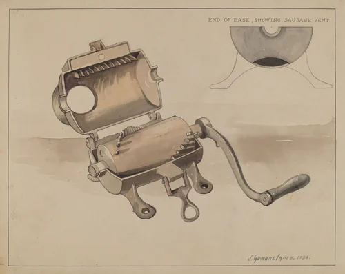 Sausage Grinder by J. Howard Iams, index of american design, 1936