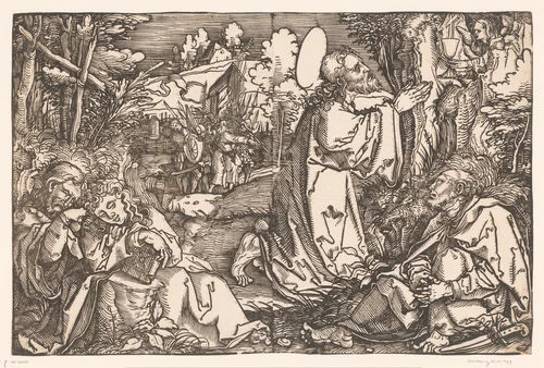 Christus in de hof van Getsemane by anonymous, print, 1522