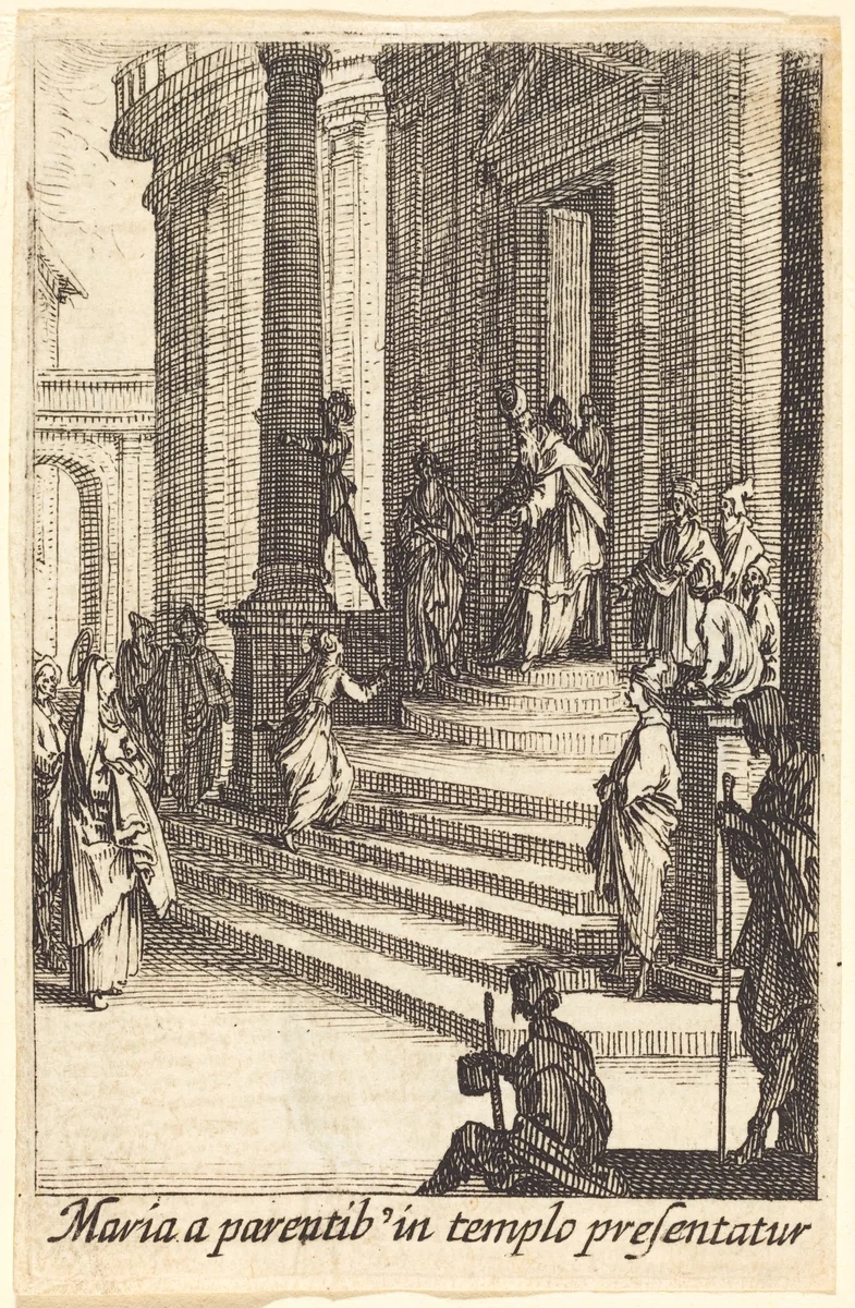 The Presentation of the Virgin by Jacques Callot, print, 1628-1638