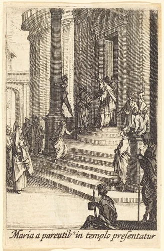 The Presentation of the Virgin by Jacques Callot, print, 1628-1638