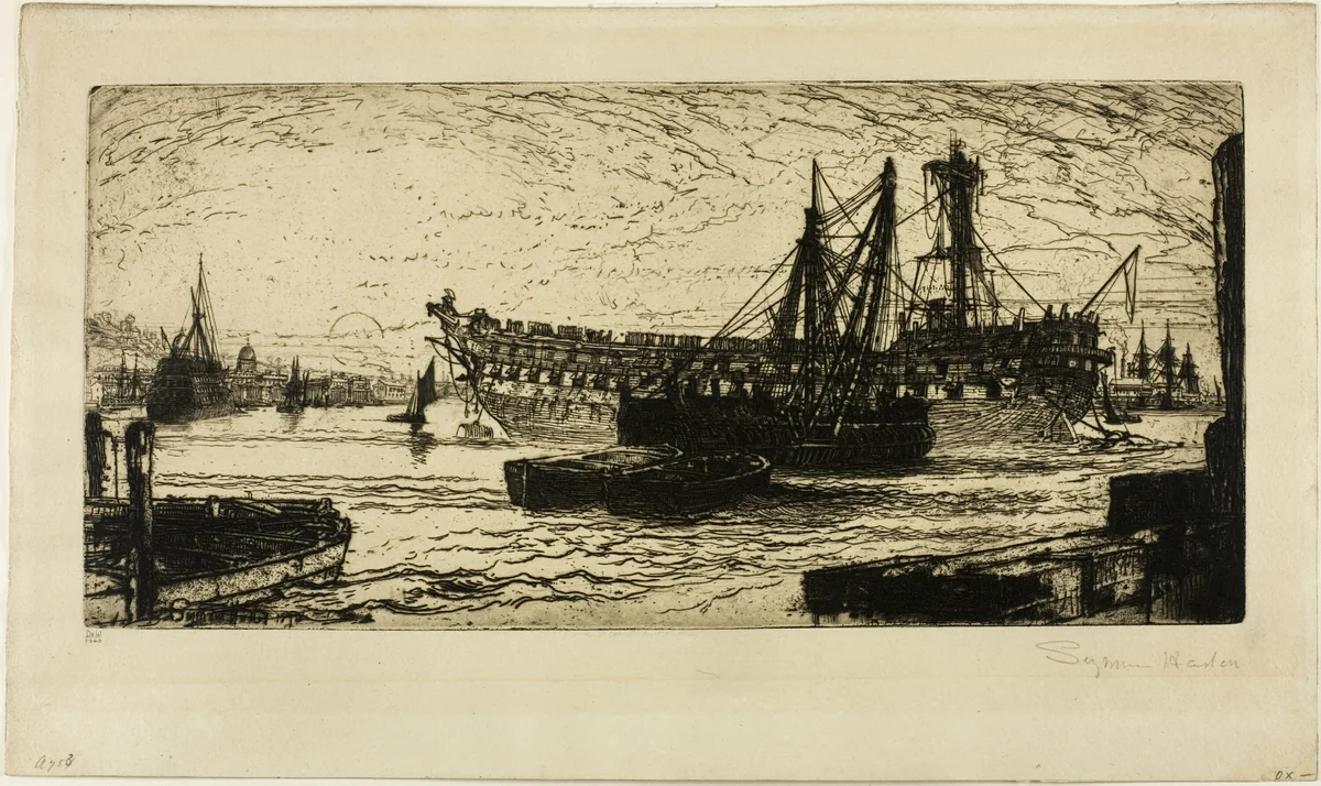 Breaking Up of the Agamemnon, No. 1 by Francis Seymour-Haden, print, 1870