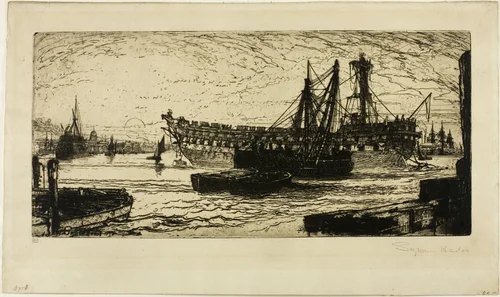 Breaking Up of the Agamemnon, No. 1 by Francis Seymour-Haden, print, 1870