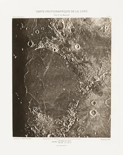 Carte photographique de la lune, planche IX.A (Photographic Chart of the Moon, plate IX.A) by Charles Le Morvan, photograph, 1902-1914