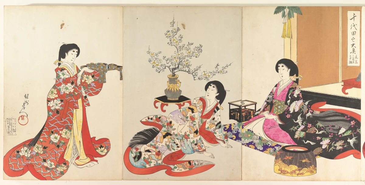 Chiyoda Castle (Album of Women) by Yōshū Chikanobu (楊洲周延), print, 1895