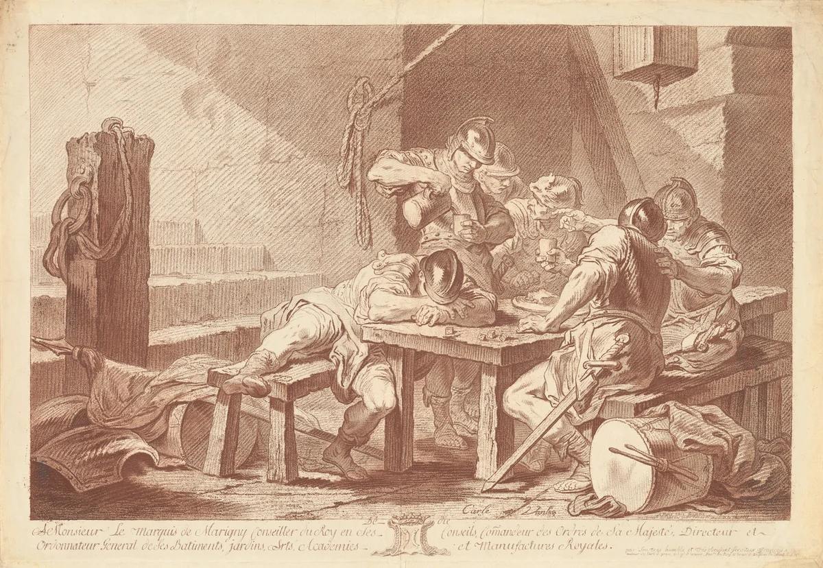 Guardhouse by Jean-Charles François, print, 1757-1758