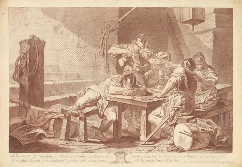 Guardhouse by Jean-Charles François, print, 1757-1758