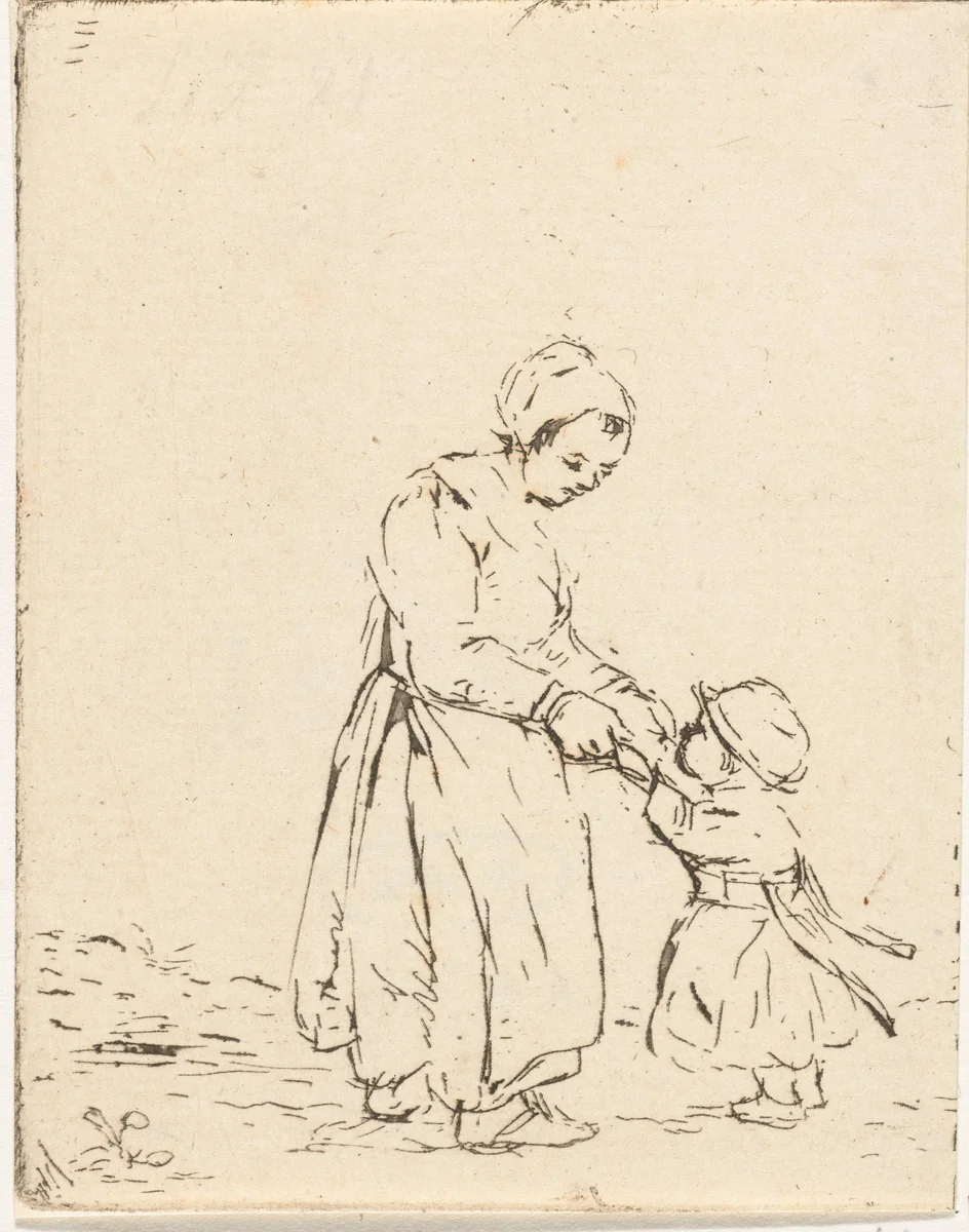 Eerste stapjes van een kind by Christina Chalon, print, 1758-1808