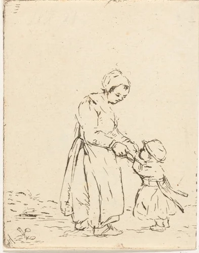 Eerste stapjes van een kind by Christina Chalon, print, 1758-1808