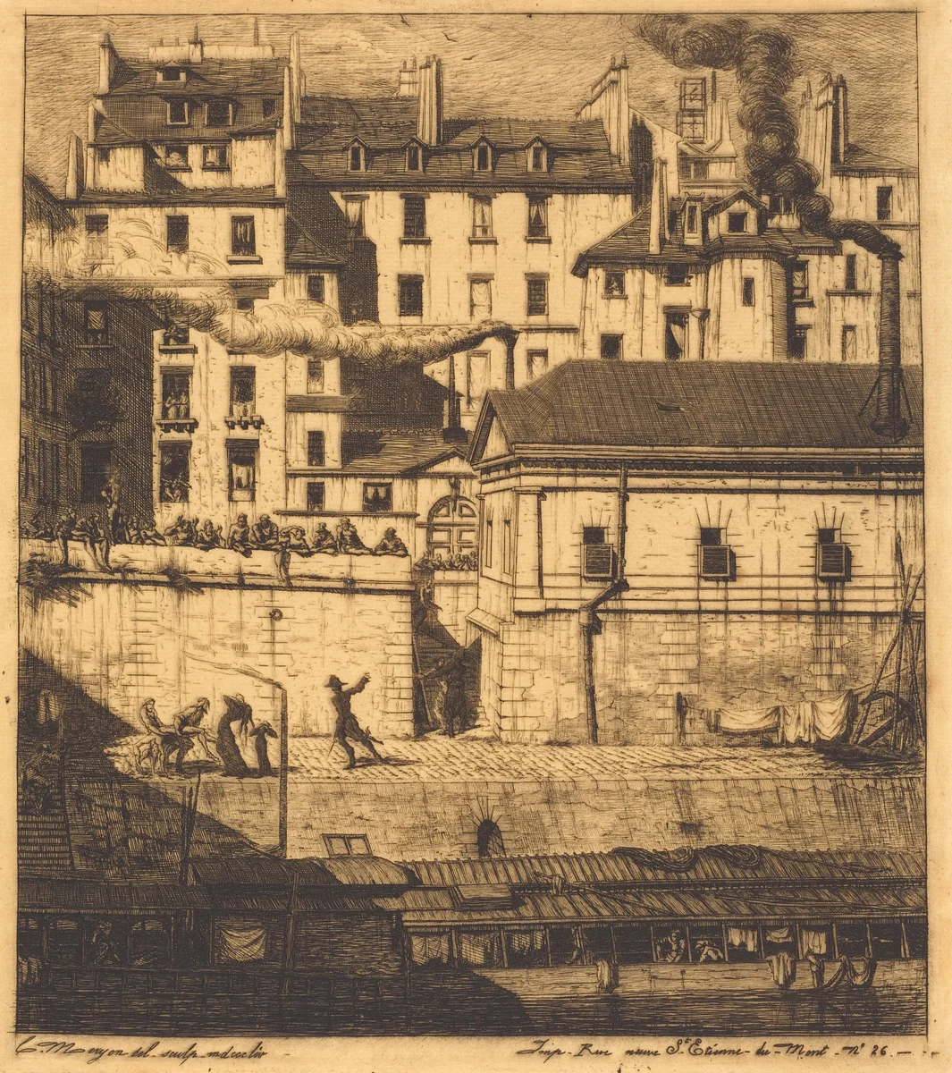La morgue, Paris (The Mortuary) by Charles Meryon, print, 1854