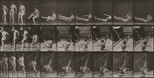 Plate Number 261. Getting into hammock by Eadweard Muybridge, photograph, 1887