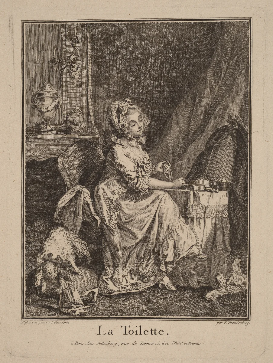 La toilette by Sigmund Freudenberger, print, 1745-1801