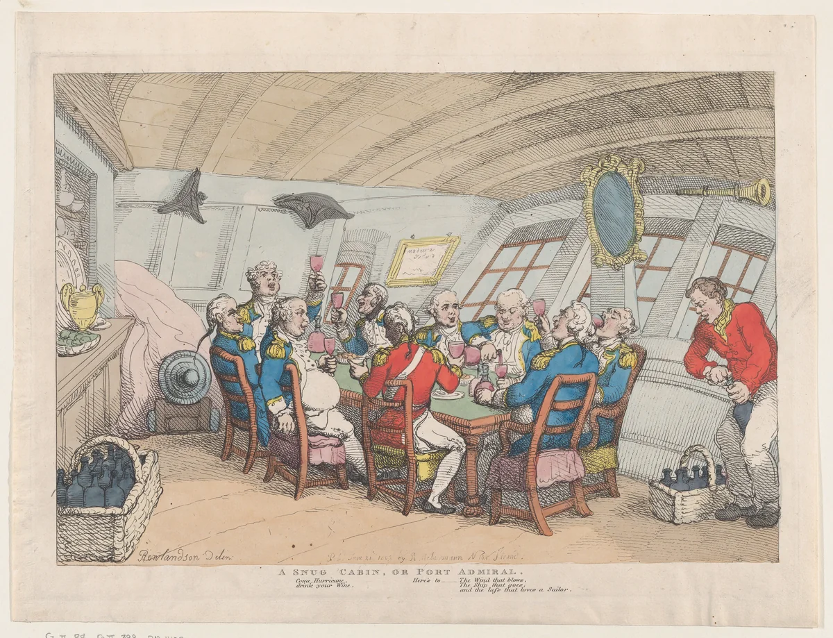 A Snug Cabin, or Port Admiral by Thomas Rowlandson, print, 1808