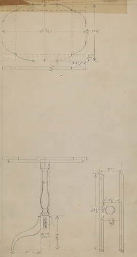 Drawing of Table by Hans Westendorff, index of american design, 1936