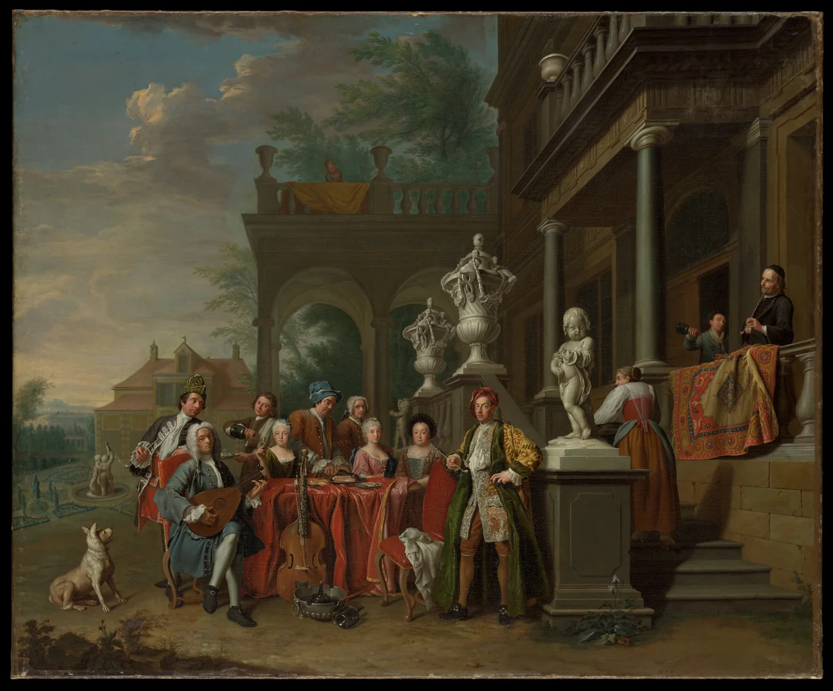 A Musical Gathering at the Court of the Elector Karl Albrecht of Bavaria by Peter Jacob Horemans, painting, 1730