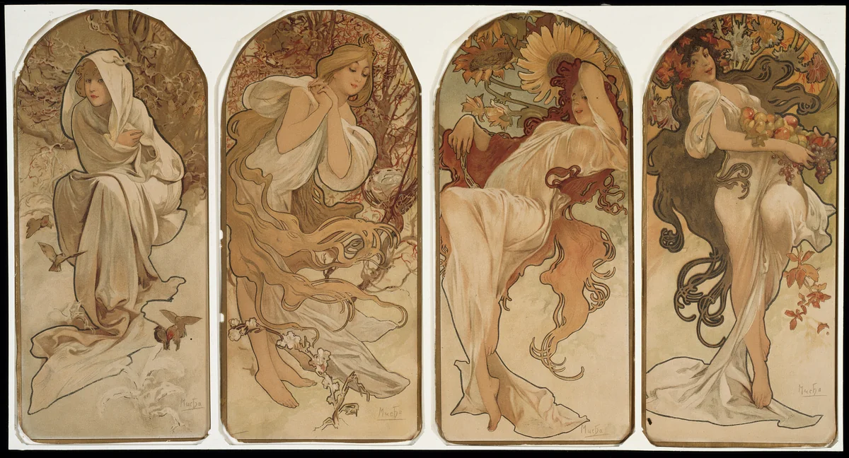 The Seasons by Alphonse Mucha, print, 1897