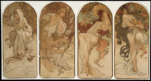 The Seasons by Alphonse Mucha, print, 1897
