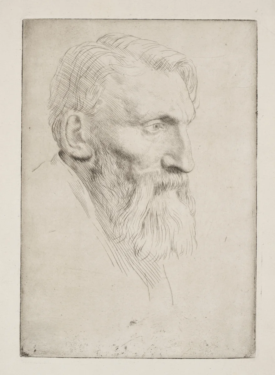 Auguste Rodin by Alphonse Legros, print, 1857-1911